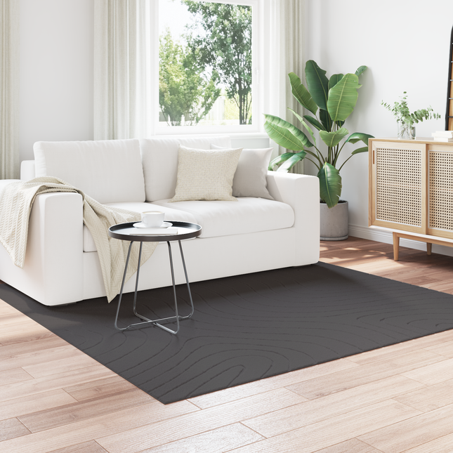 Områdetæpper Firkantet PALMERAS Antracit 120 x 120 cm Polyester