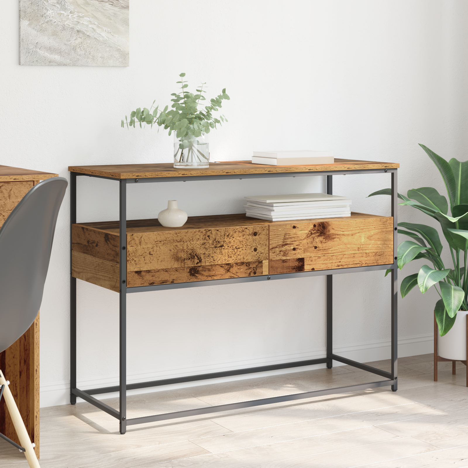 Konsolbord Gammelt træ 100 x 40 x 75 cm Konstrueret træ