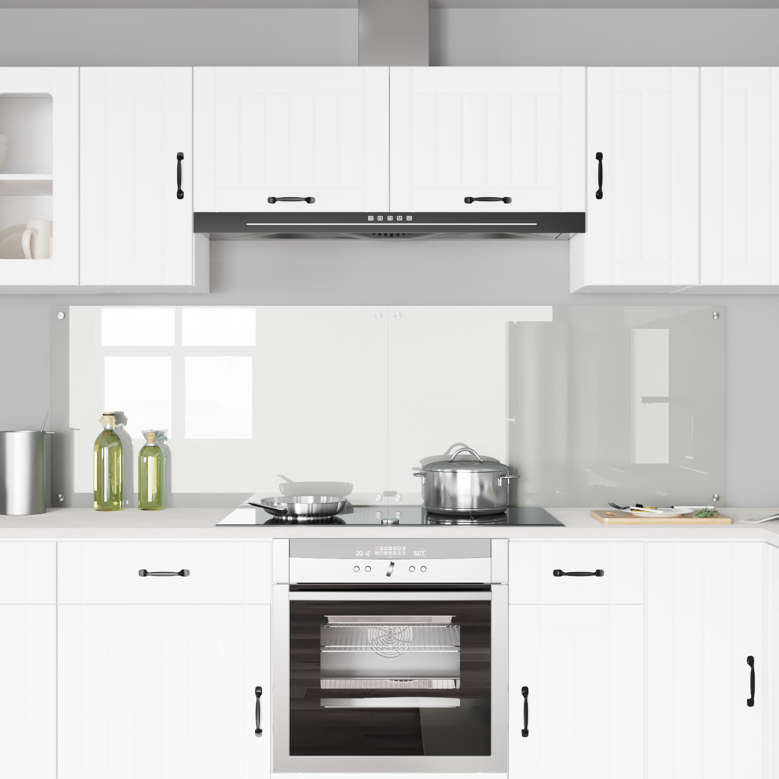 Køkkenbacksplash 2 pcs Transparent 100 x 60 cm hærdet glas