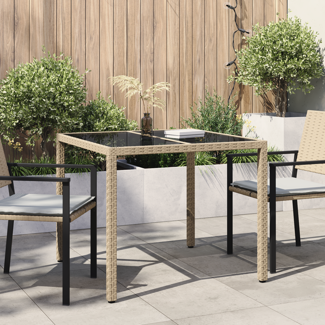 Havemøbel Bord Beige 90 x 90 x 75 cm polyrattan