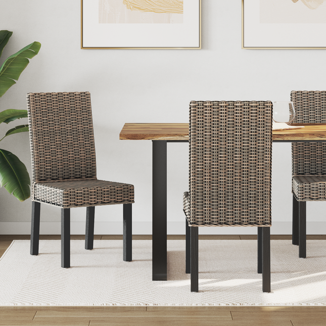 Spisestuestol 2 pcs Kubu Rattan og massiv mahogni træ