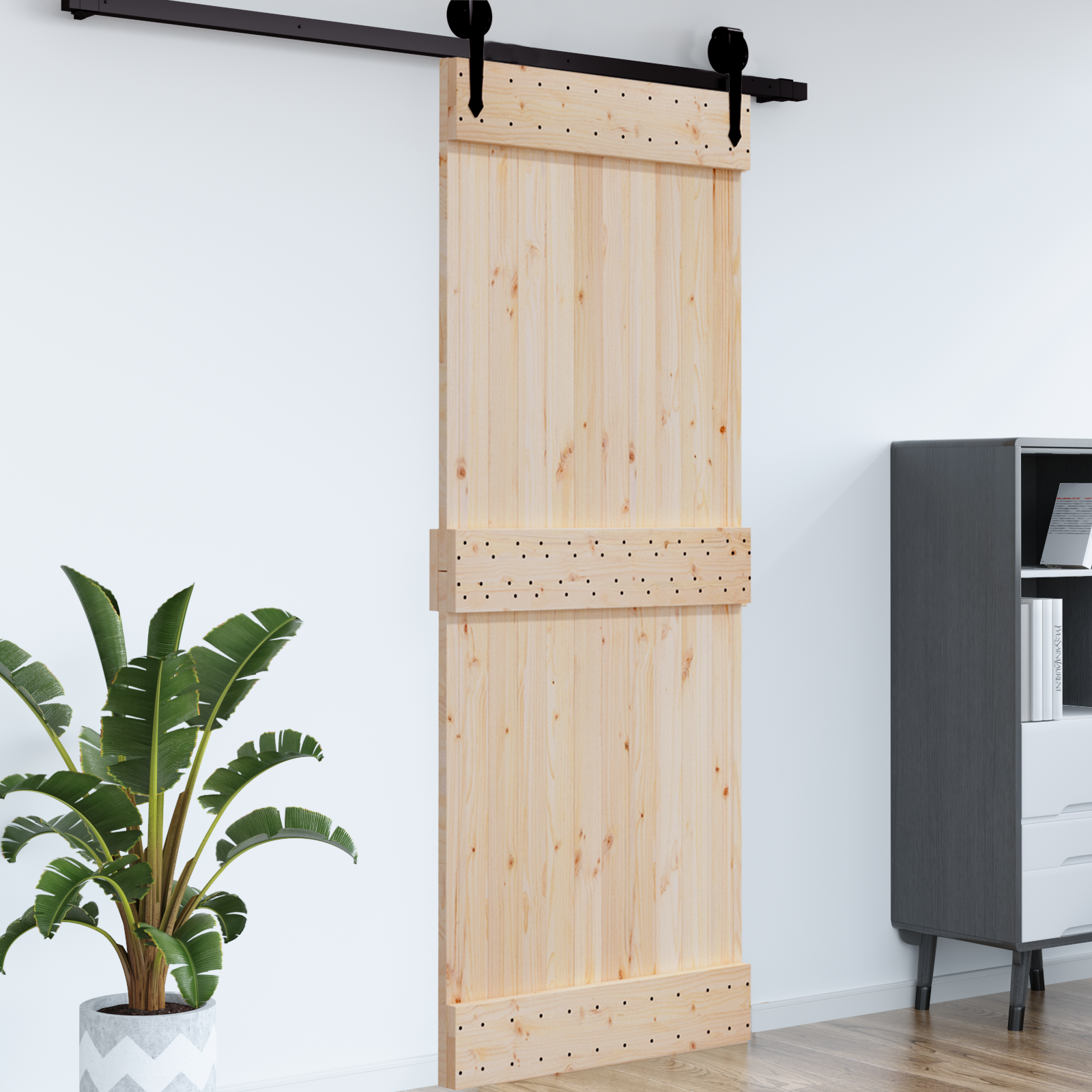 Dør NARVIK Naturfarvet 95 x 210 cm Massivt Fyrretræ