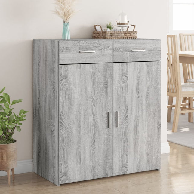 skænk 80x42,5x93 cm konstrueret træ grå sonoma-eg
