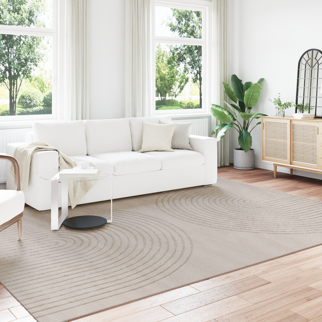 Områdetæpper Rektangulær GALATI Beige 280 x 200 cm Polyester
