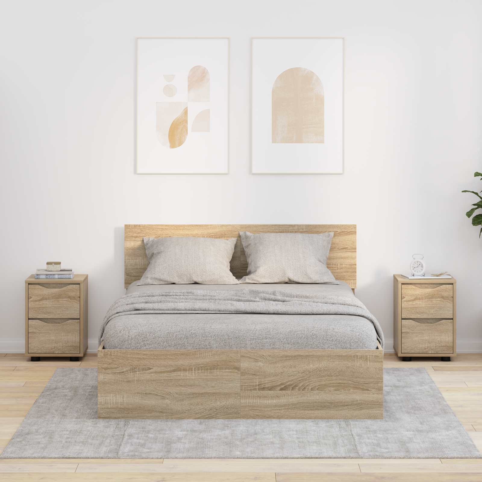 Sengeborde 2 pcs Sonoma eg 30,5 x 30 x 43 cm Konstrueret træ