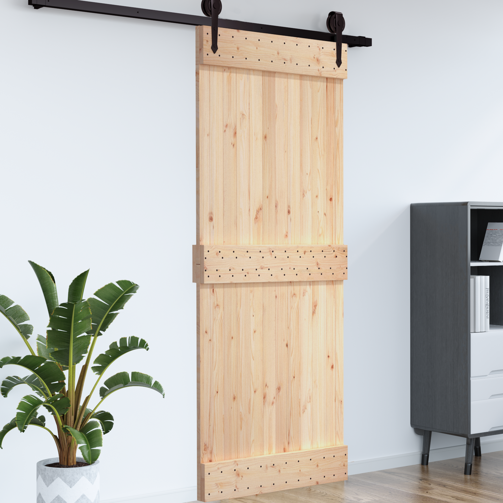 Dør NARVIK Naturfarvet 100 x 210 cm Massivt Fyrretræ