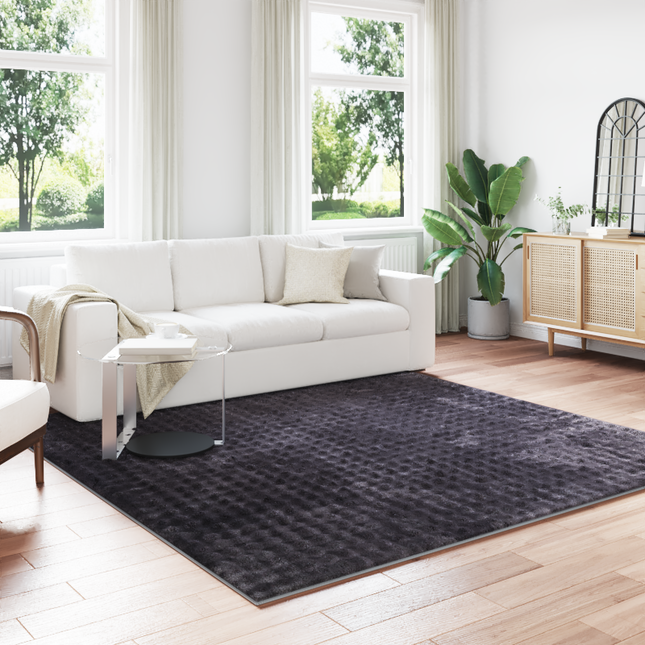 Områdetæpper Firkantet SIROLO Beige 120 x 120 cm Polyester