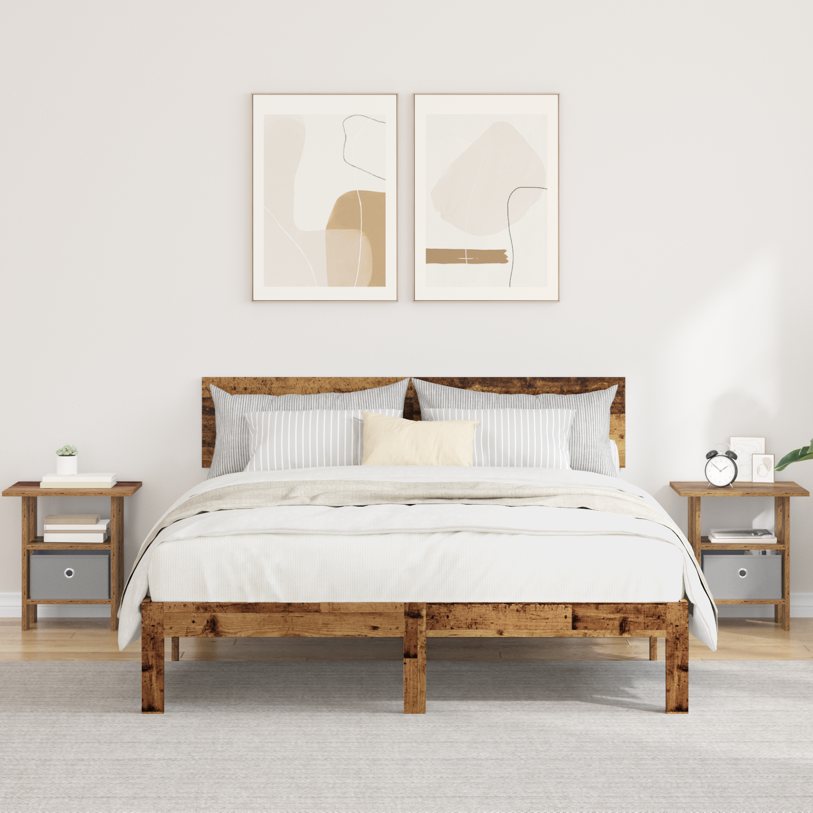 Sengebord 2 pcs Gammelt træ 41 x 40 x 45 cm Konstrueret træ