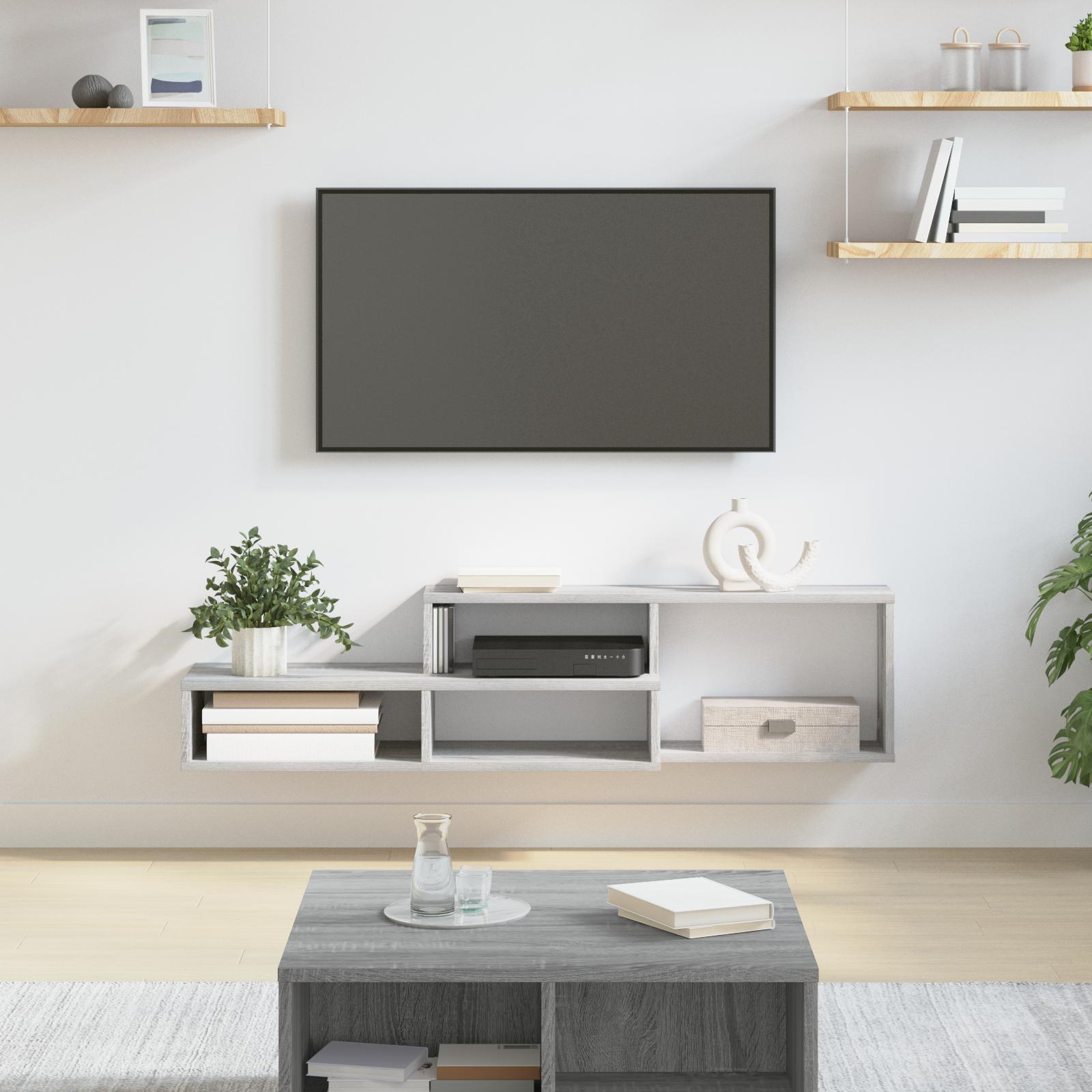 VægbeslagtilTV 120x25x28,5cm Konstrueret træ