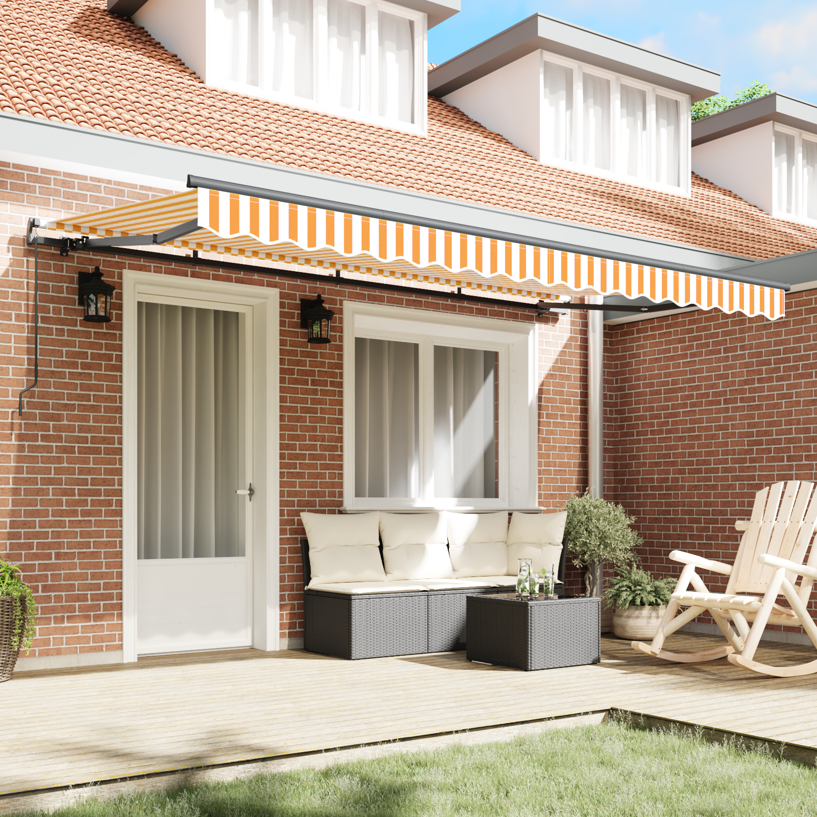 Utrækkelig Markise Gul 400 x 200 cm Stof