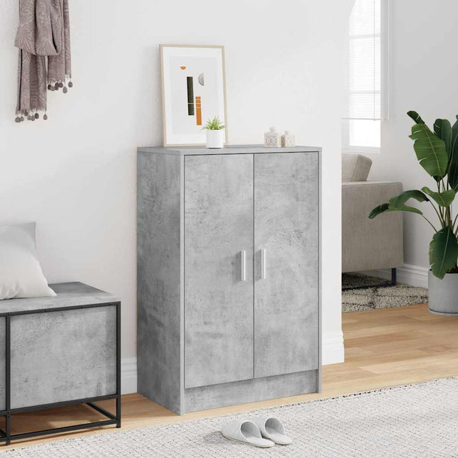 skoskab 60x35x92 cm konstrueret træ betongrå