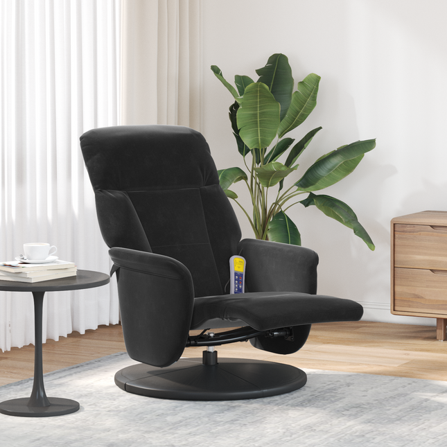 Massage Lænestol Sort 91 x 71 x 105 cm Fløjl