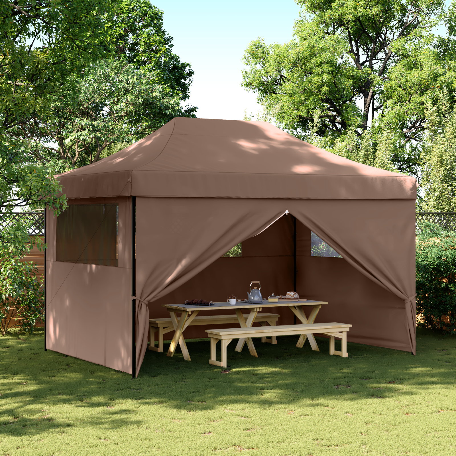 Party Tent Brun 279 x 410 x 315 cm Oxford stof