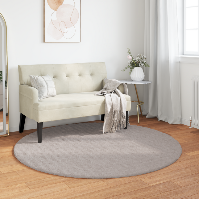 Områdetæpper Rund SIROLO Sandfarvet Ø 160 CM Polyester