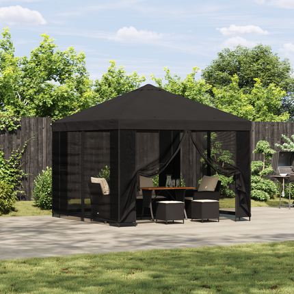 Pavillon 3 x 3 m Antracit Polyester og Stål 190 gsm