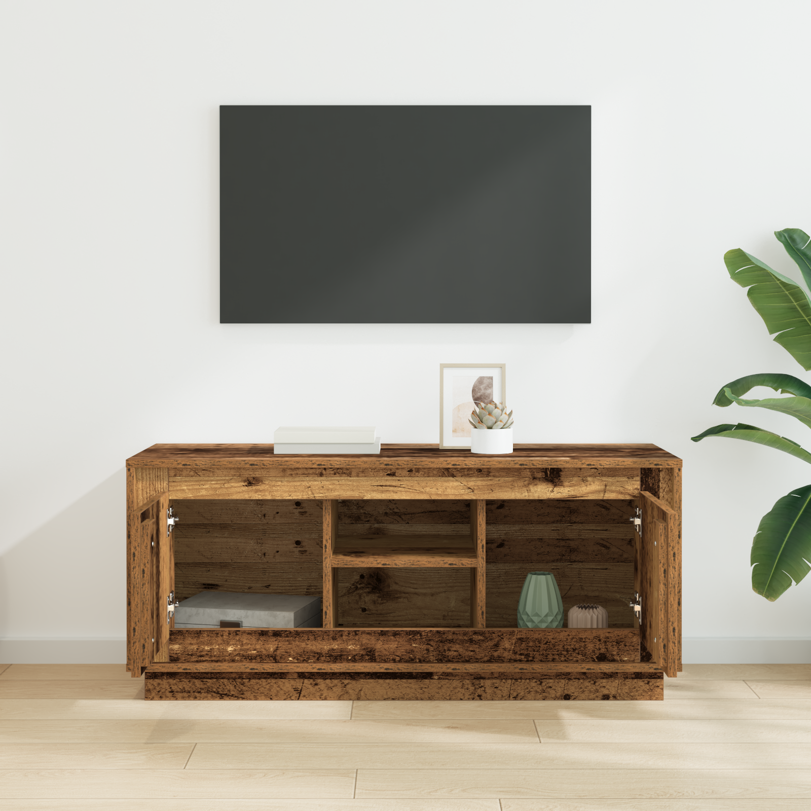 TV-skab Gammelt træ 102 x 35 x 45 cm Konstrueret træ