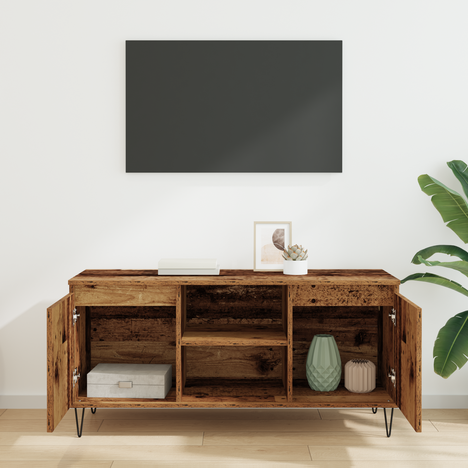 TV-skab Gammelt træ 104 x 35 x 50 cm Konstrueret træ