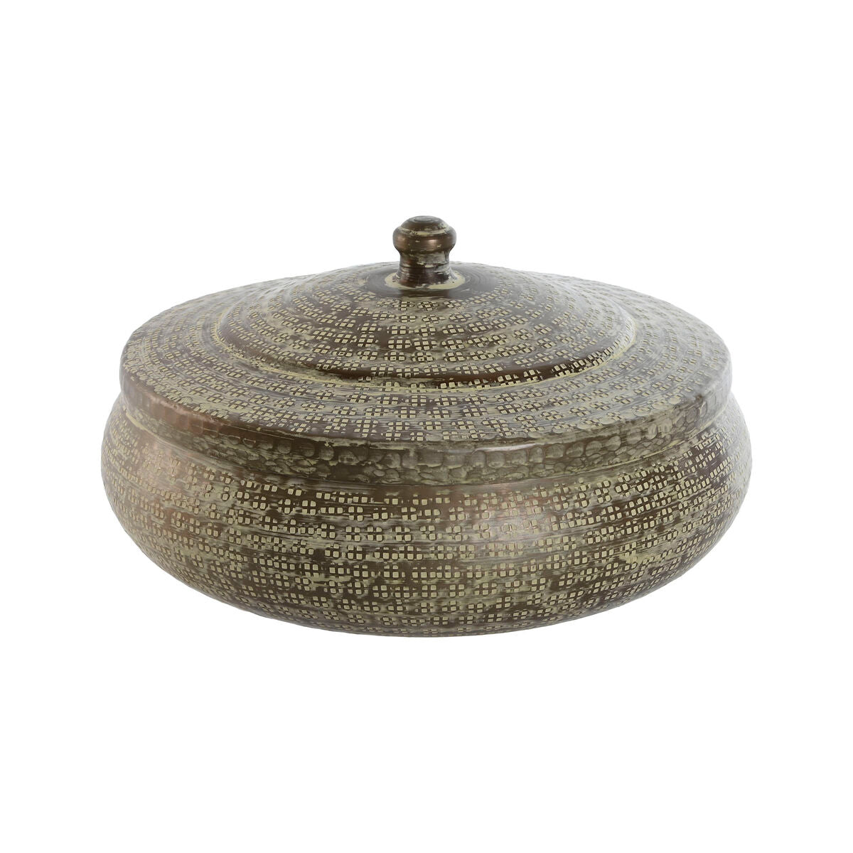 Dekorativ boks Home ESPRIT Grøn Aluminium 42 x 42 x 23 cm