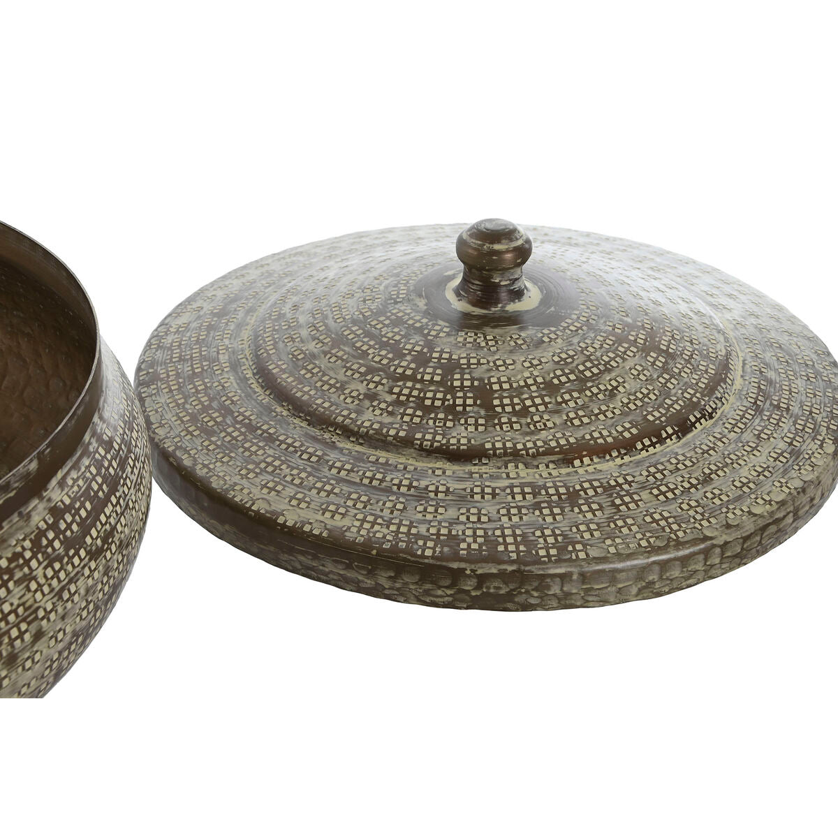 Dekorativ boks Home ESPRIT Grøn Aluminium 42 x 42 x 23 cm