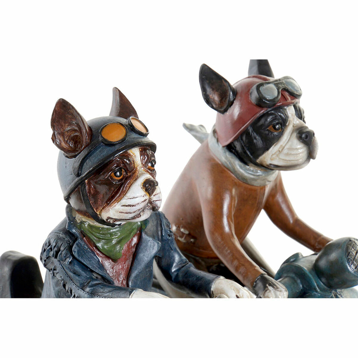 Dekorativ figur DKD Home Decor 27 x 10 x 24 cm Rød/Blå Motorcykel & Gul Vintage Hund (2 enheder)