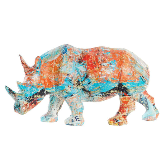 Dekorativ figur DKD Home Decor 34 x 12,5 x 16,5 cm Multifarvet Næsehorn