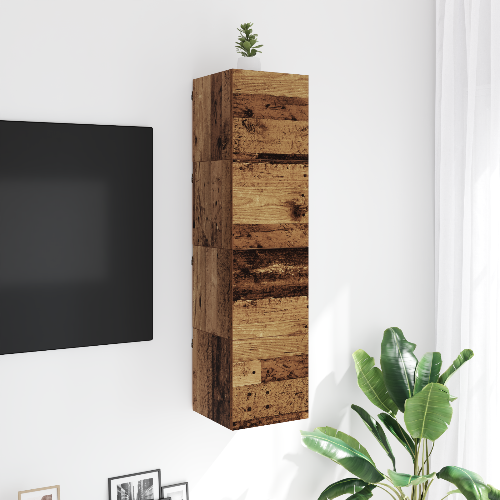 Vægmonteret TV Skab Vægmonteret Gammelt træ 30,5 x 30 x 30 cm