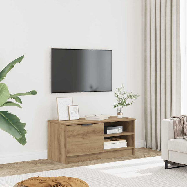 tv-bord 80x35x36,5 cm konstrueret træ kunsteg