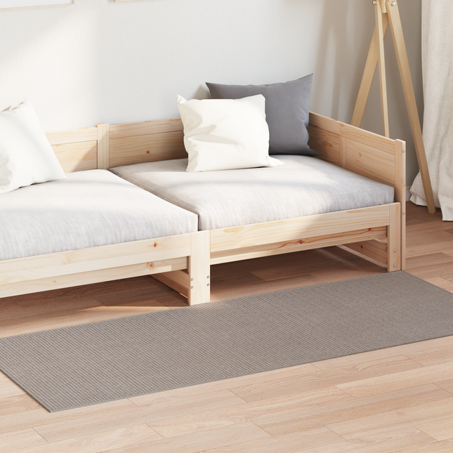 Områdetæpper Rektangulær LUGO Gråbrun 80 x 200 cm Polyester