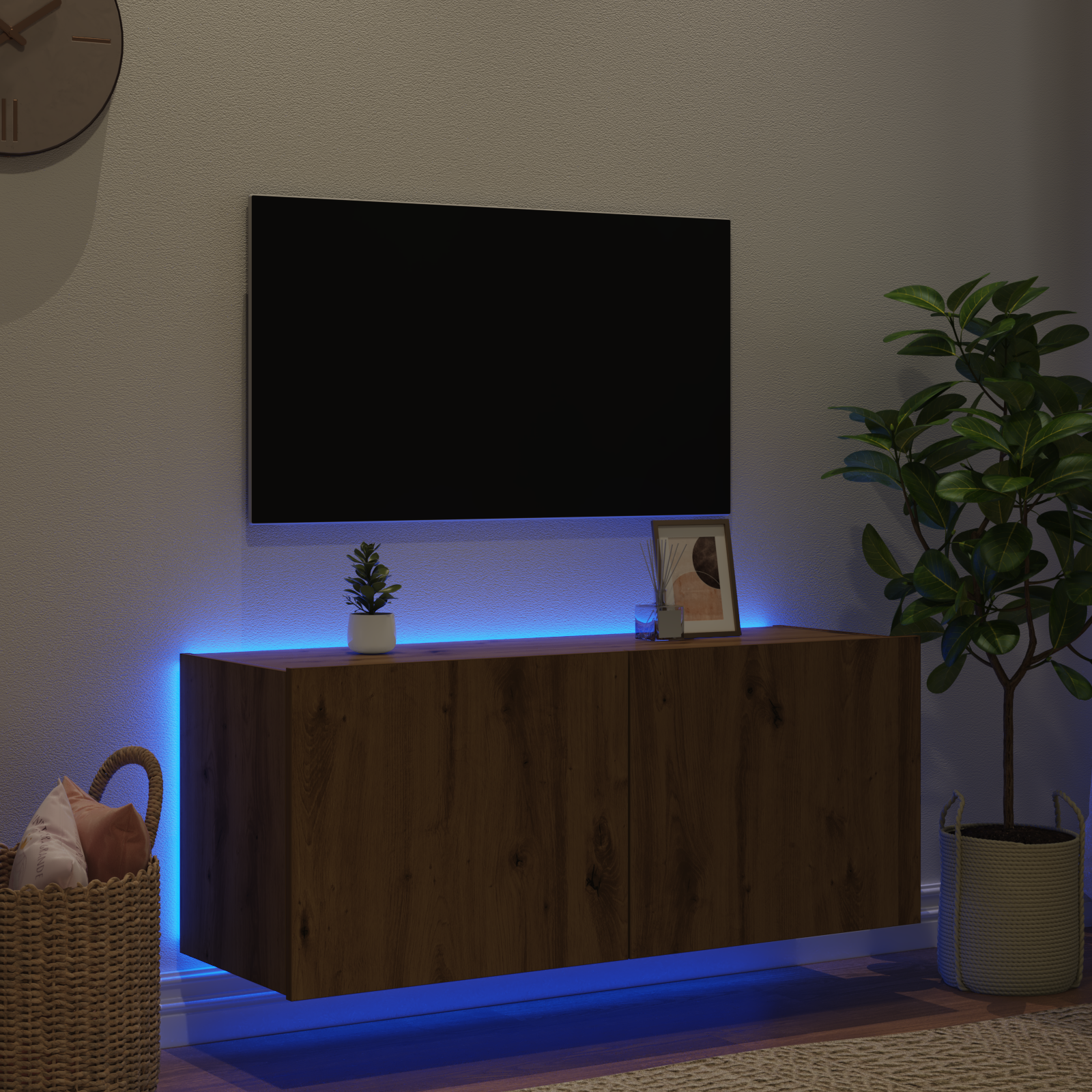 TV vægskab Artisan Egetræ 100 x 35 x 41 cm Konstrueret træ