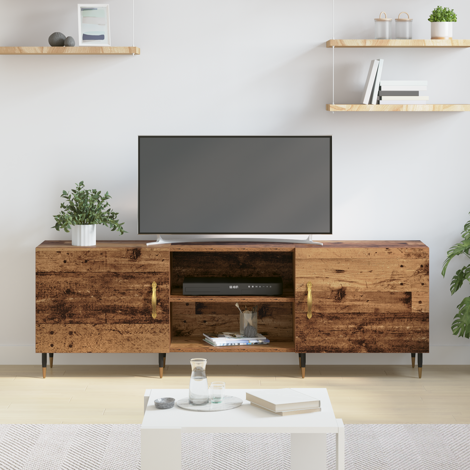 TV-skab Gammelt træ 150 x 30 x 50 cm Konstrueret træ