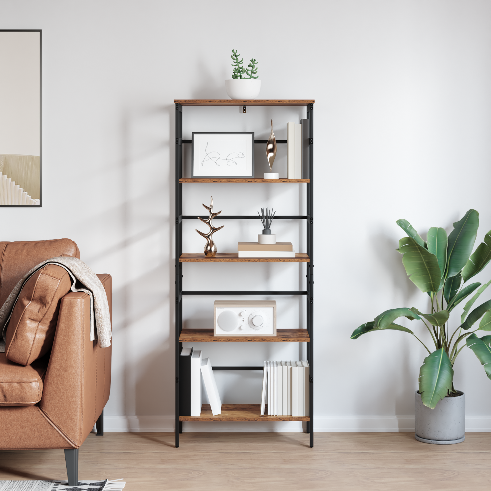 Bogreol Gammelt træ 60 x 29,5 x 149 cm Konstrueret træ