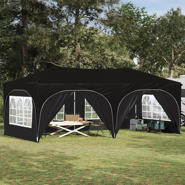Pop-up Festtelt 575 x 288 x 245 cm Sort Oxford stof