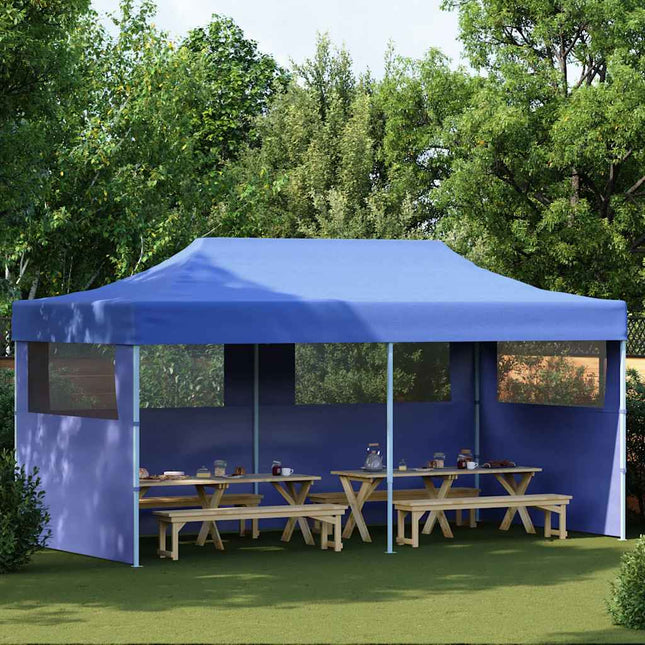 foldbart pop-up-festtelt 3 x 6 m blå
