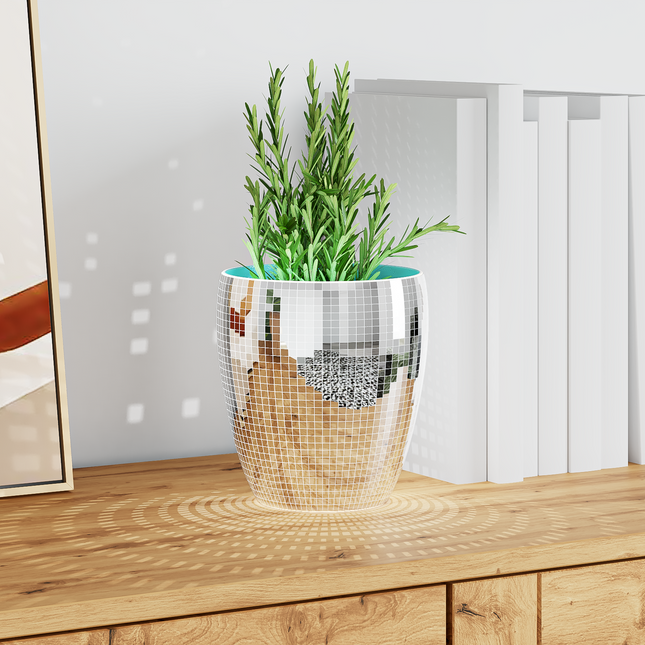 Spejl Mosaik Flise Geometrisk 3 pcs Sølv 100 x 4 cm Glas
