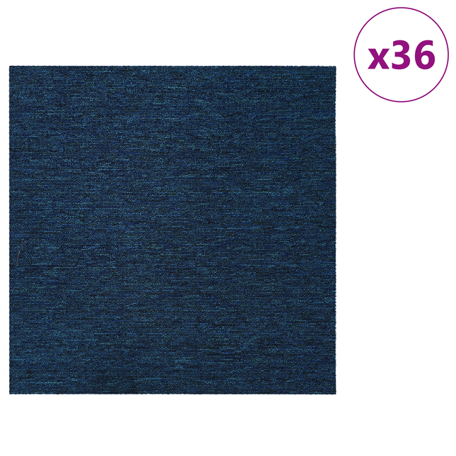 Tæppeflise Blå 50 x 50 cm 36 pcs PP og Bitumen