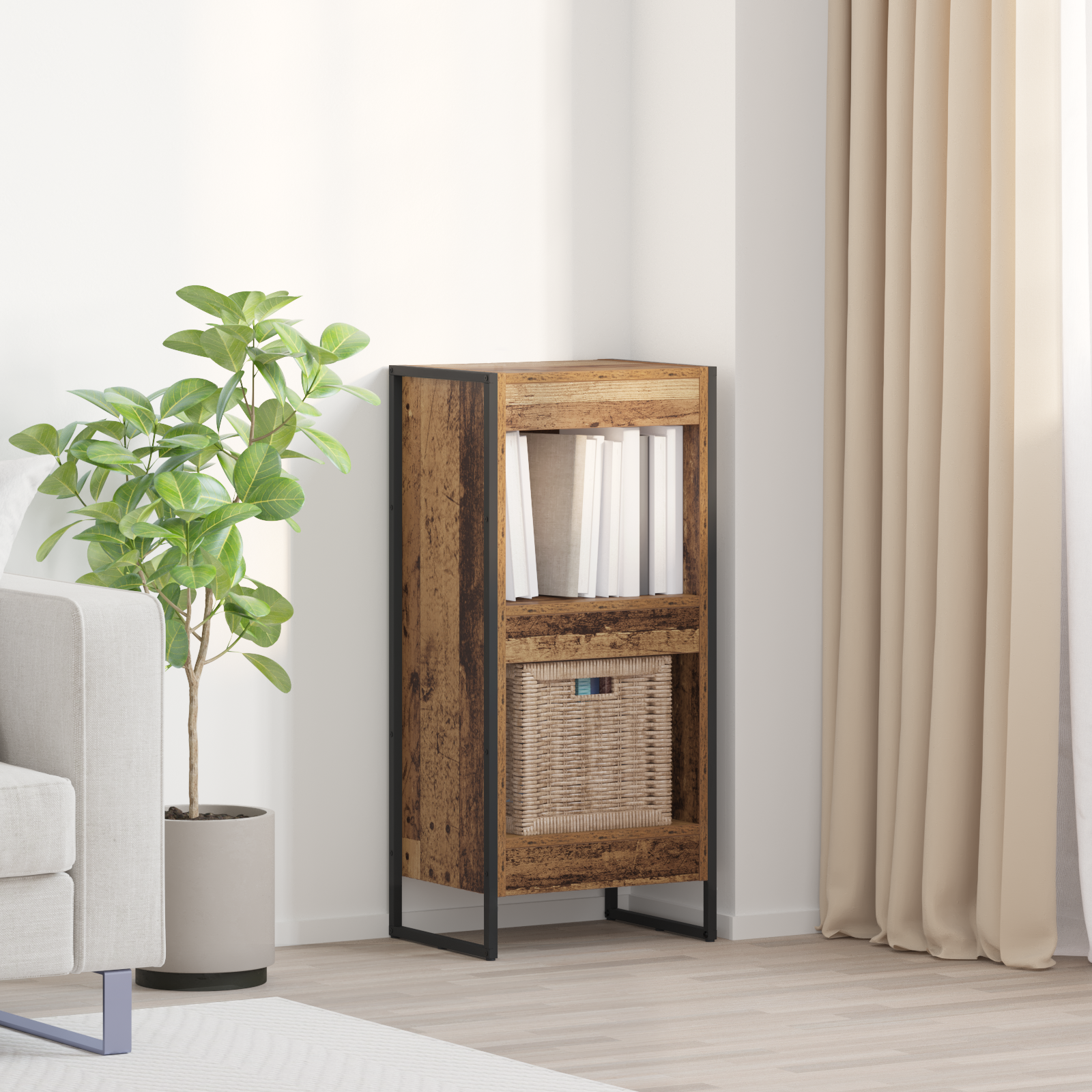 Bogskab Gammelt træ 40 x 30 x 86,5 cm Konstrueret træ