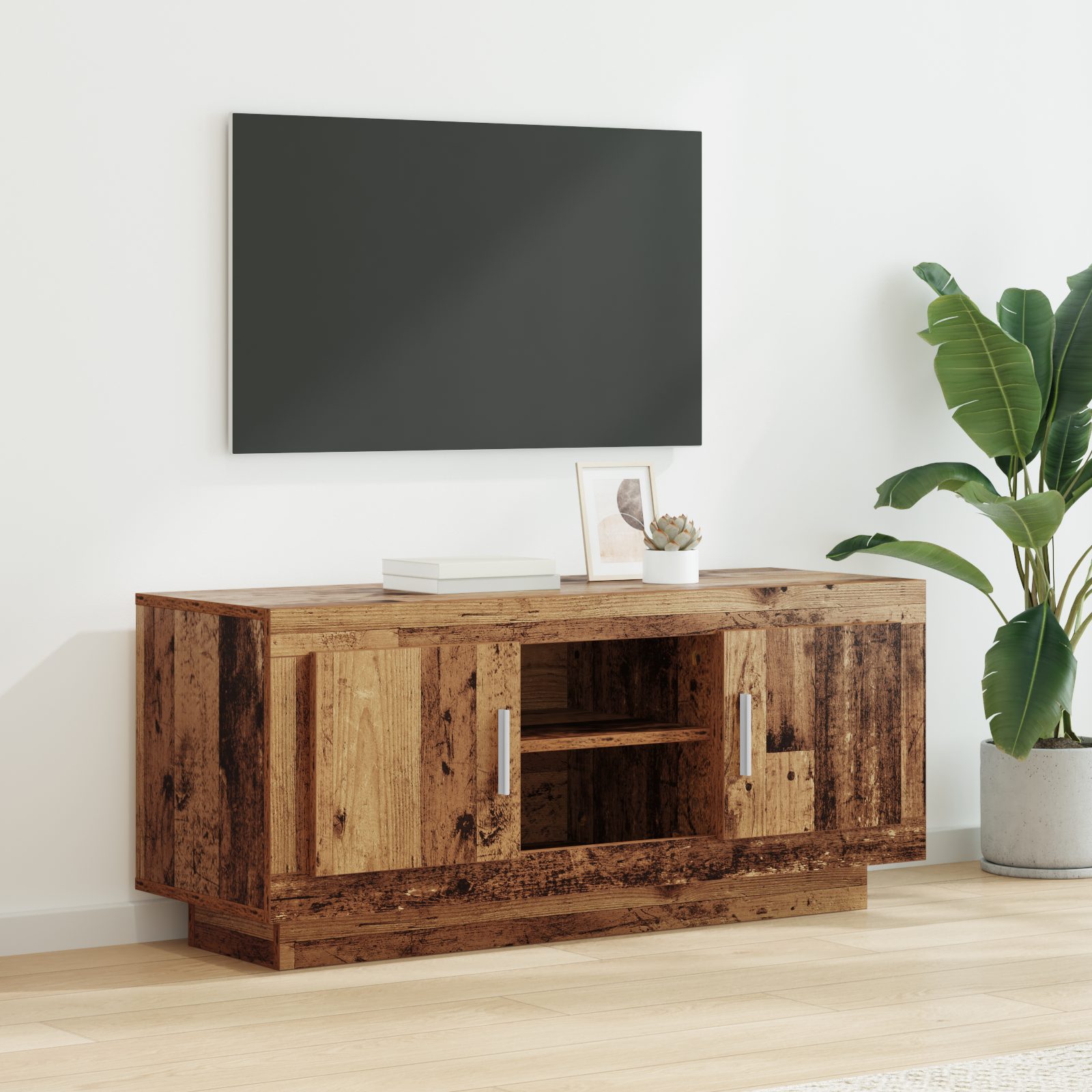 TV-skab Gammelt træ 102 x 35 x 45 cm Konstrueret træ