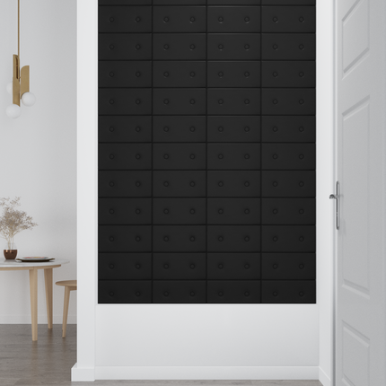 Væghovedgærde 12 pcs Sort 30 x 15 cm Faux læder