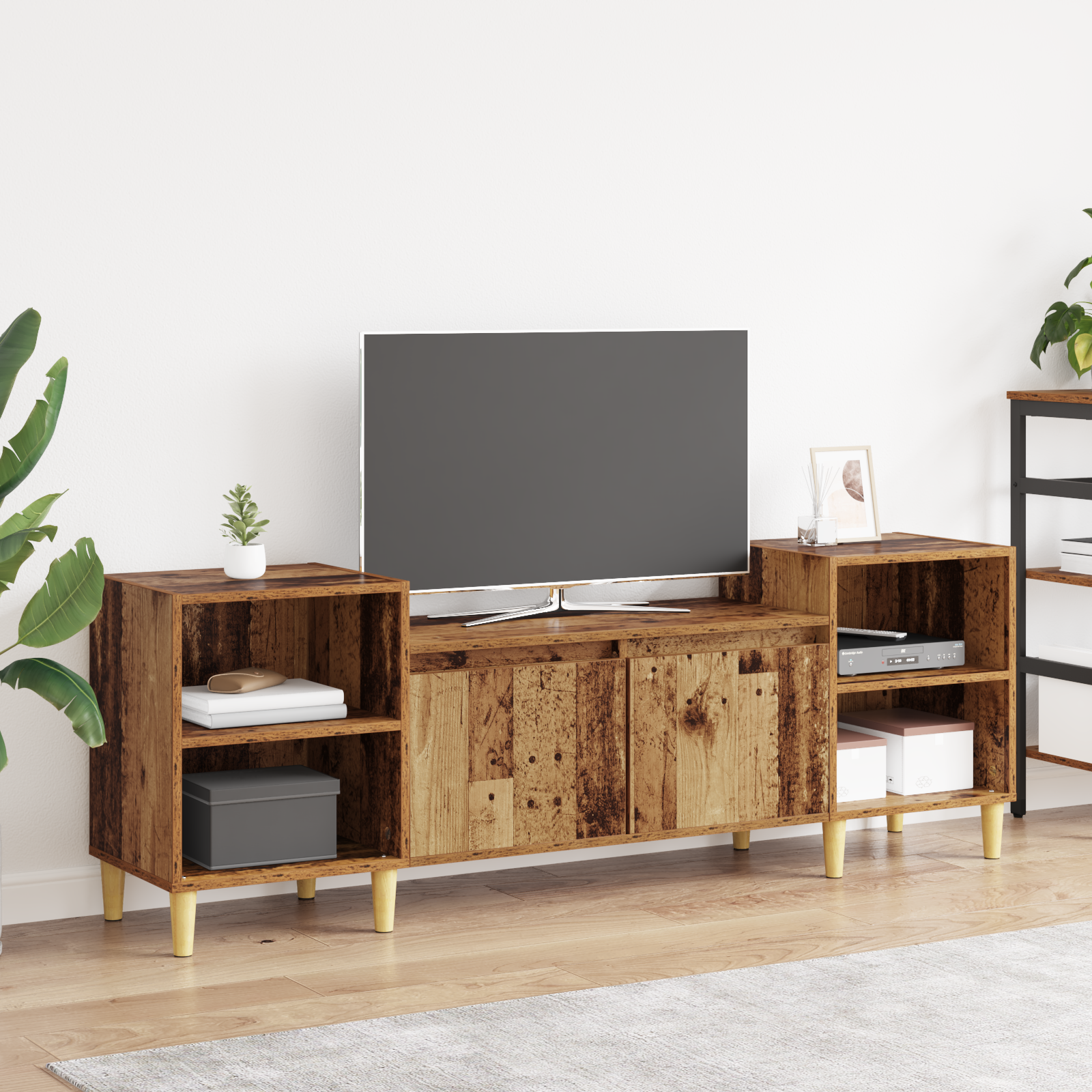 TV-skab Gammelt træ 160 x 35 x 55 cm Konstrueret træ