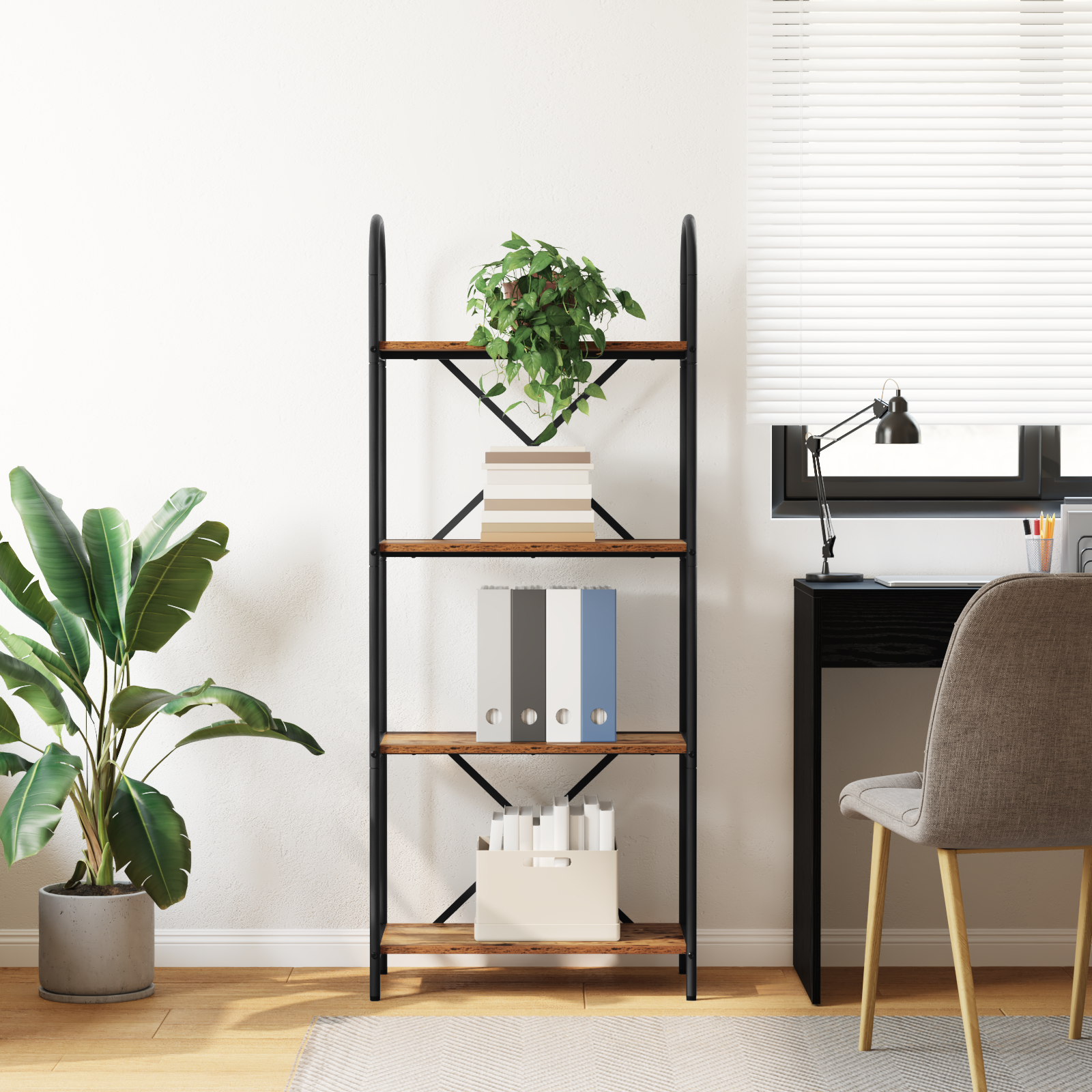 Bogreol Gammelt træ 60 x 30 x 146 cm Konstrueret træ