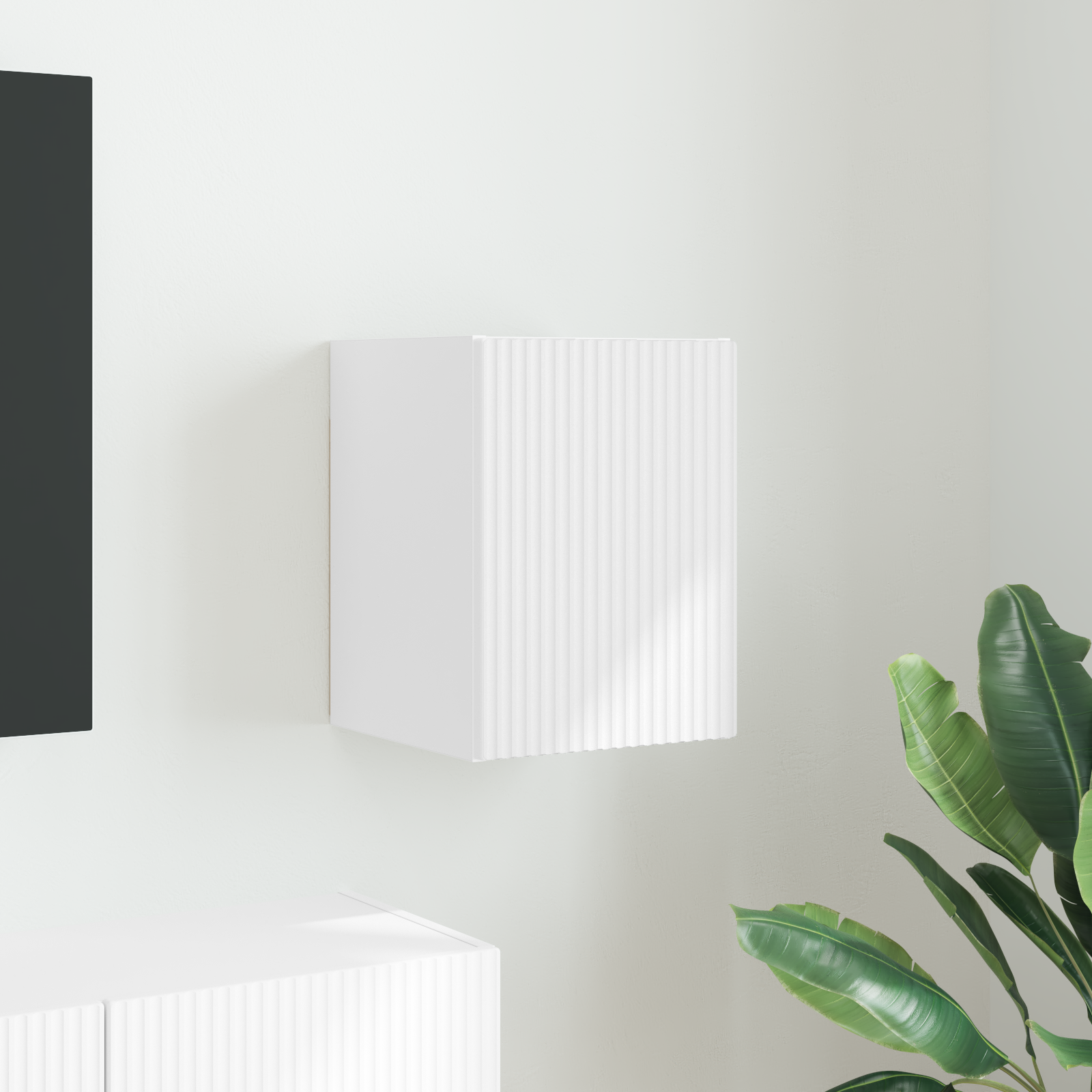 TV vægskab Vægmonteret Hvid 30 x 31 x 40 cm Konstrueret træ
