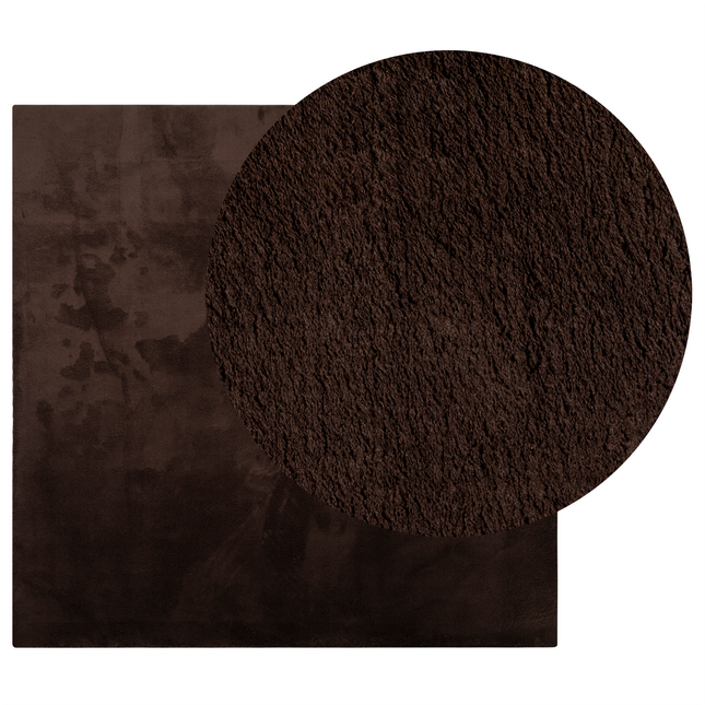 Medium luv blød og vaskbar tæppe HUARTE Brun 240 x 240 cm