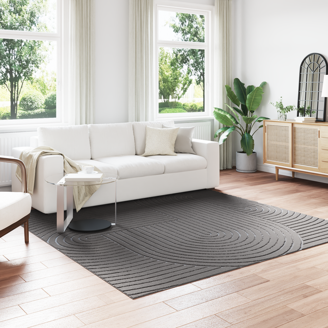 Områdetæpper Firkantet PALMERAS Antracit 240 x 240 cm Polyester