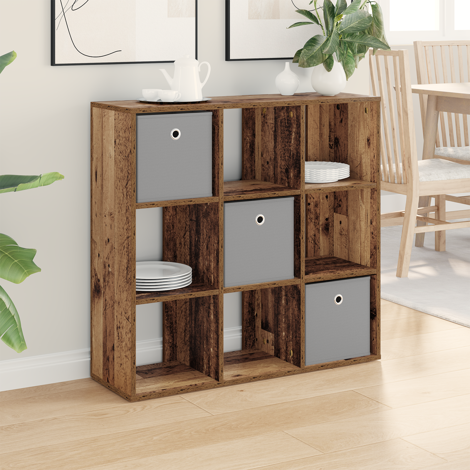 Sideboard med skuffe Gammelt træ 88,5 x 29 x 84,5 cm