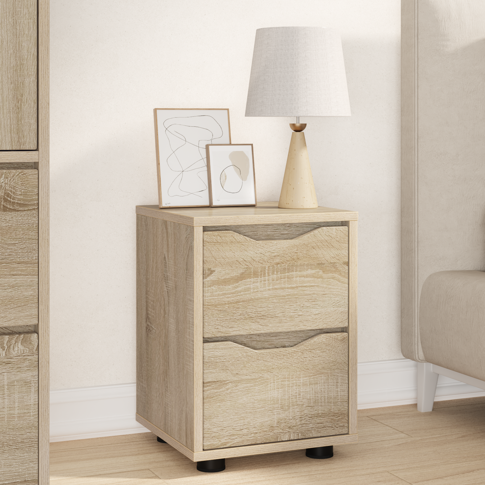 Sengeborde 2 pcs Sonoma eg 30,5 x 30 x 43 cm Konstrueret træ