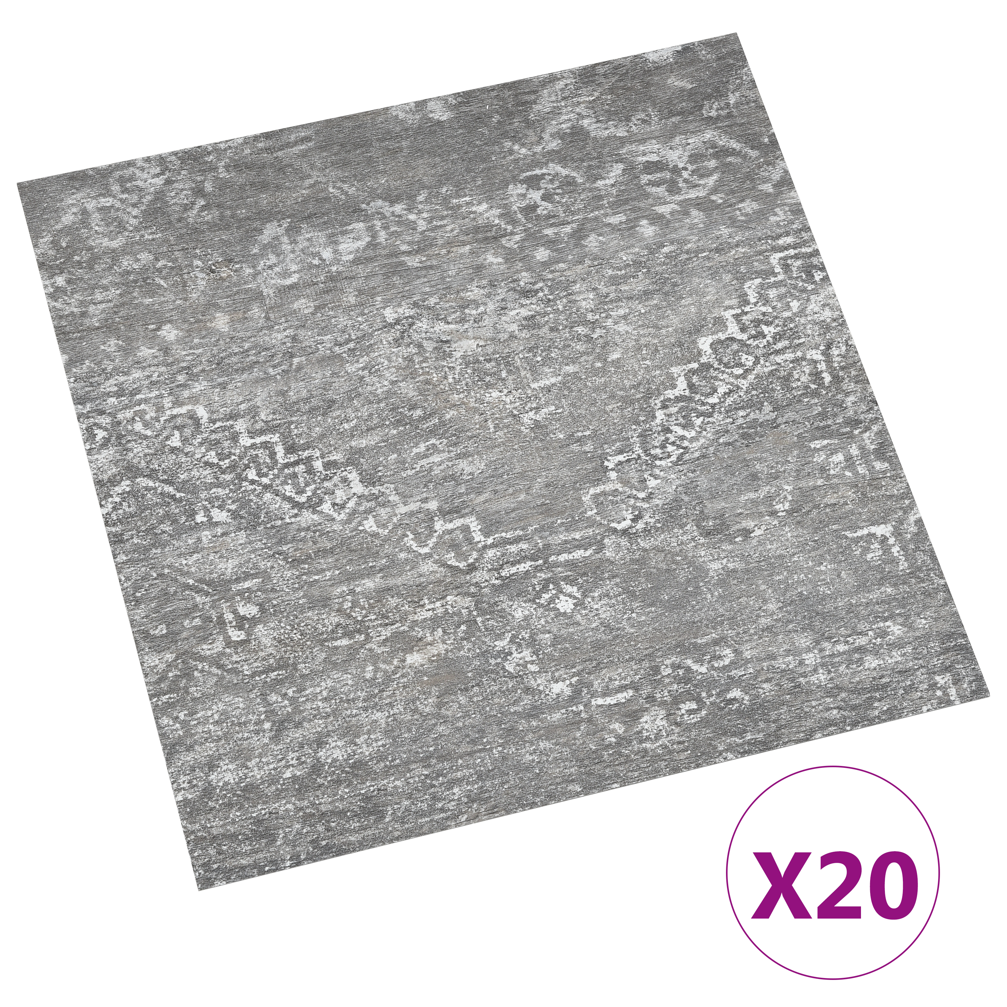 Selvklæbende Gulvplanker 30,5 x 30,5 cm 20 pcs PVC Betongrå