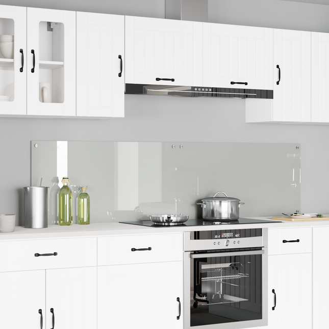 Køkkenbacksplash 2 pcs Transparent 100 x 50 cm hærdet glas