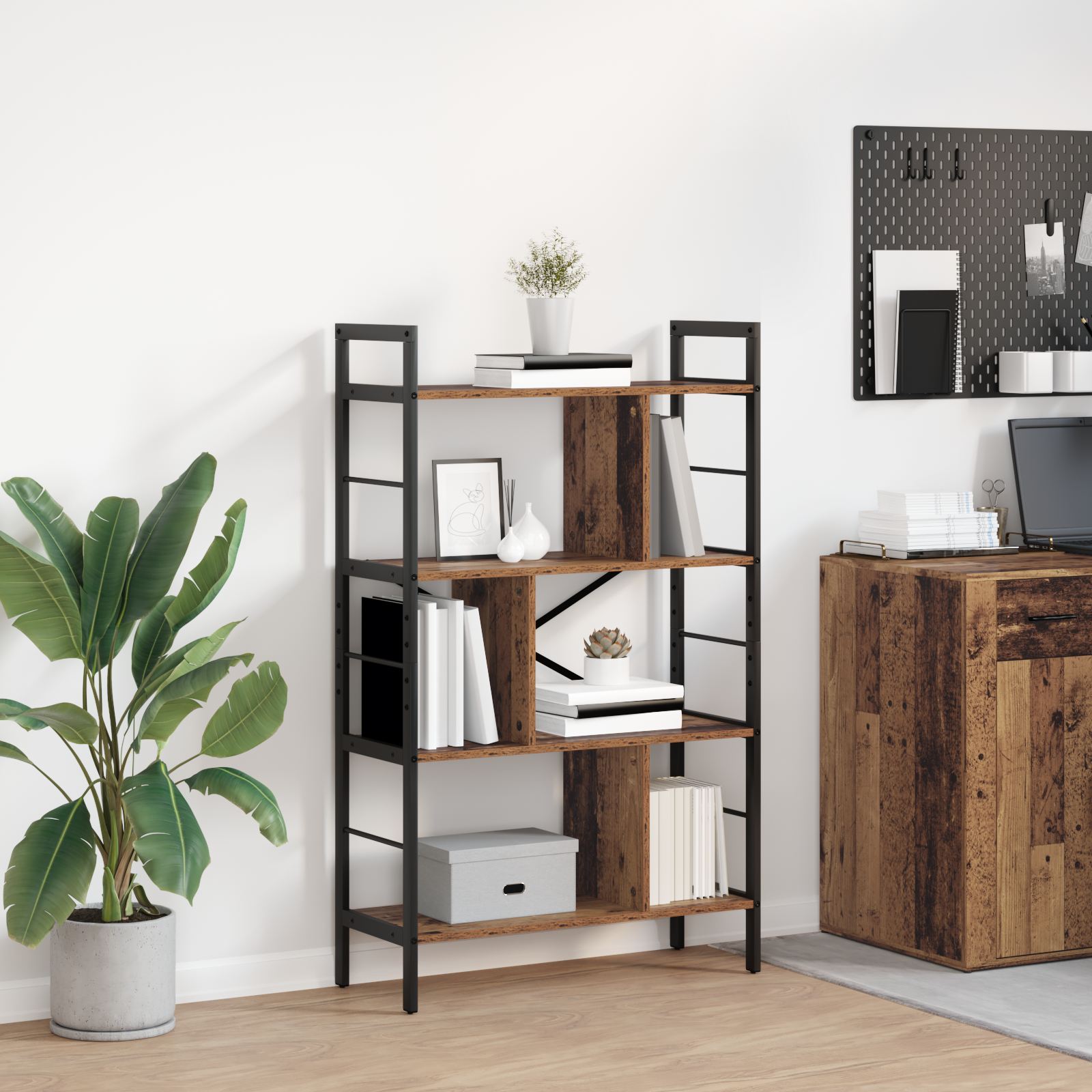 Bogreol Gammelt træ 75 x 30 x 123,5 cm Konstrueret træ