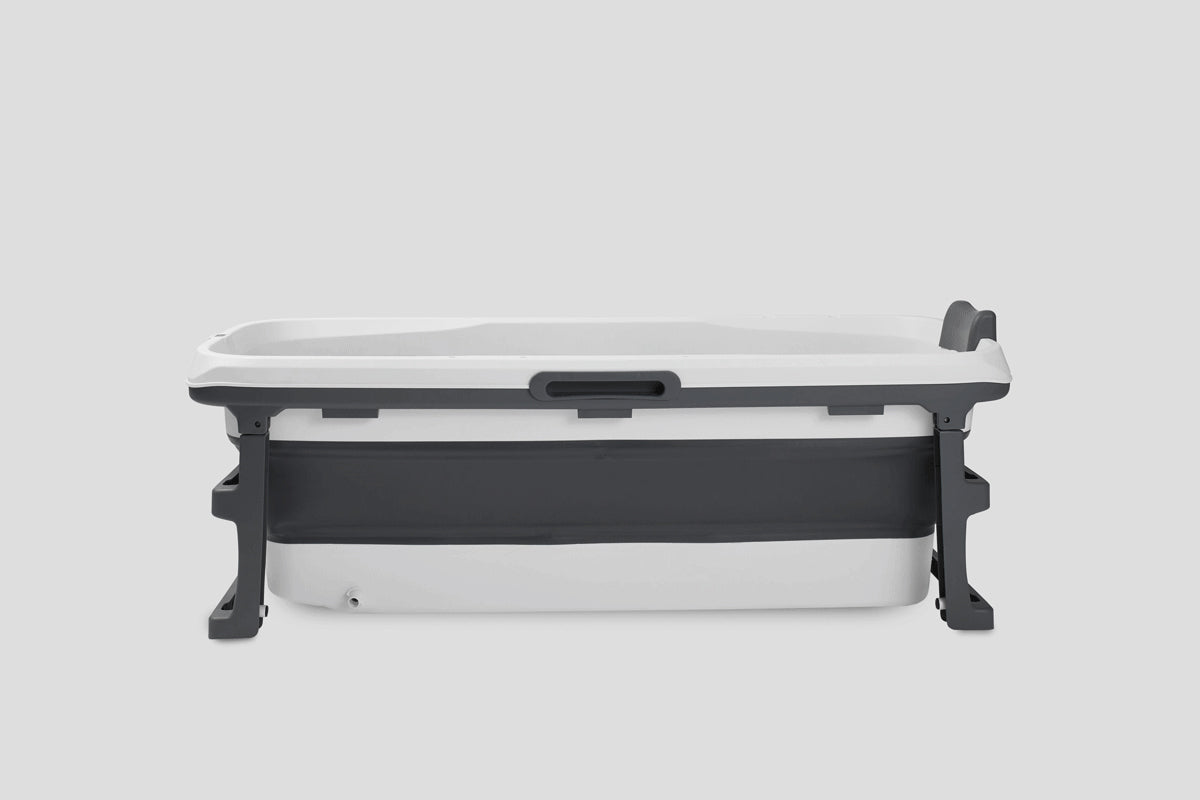 Tubfamily - Special edition foldebadekar til voksne med låg, digital termometer og fodmassage - 150cm/Grå XL. - Badeshop