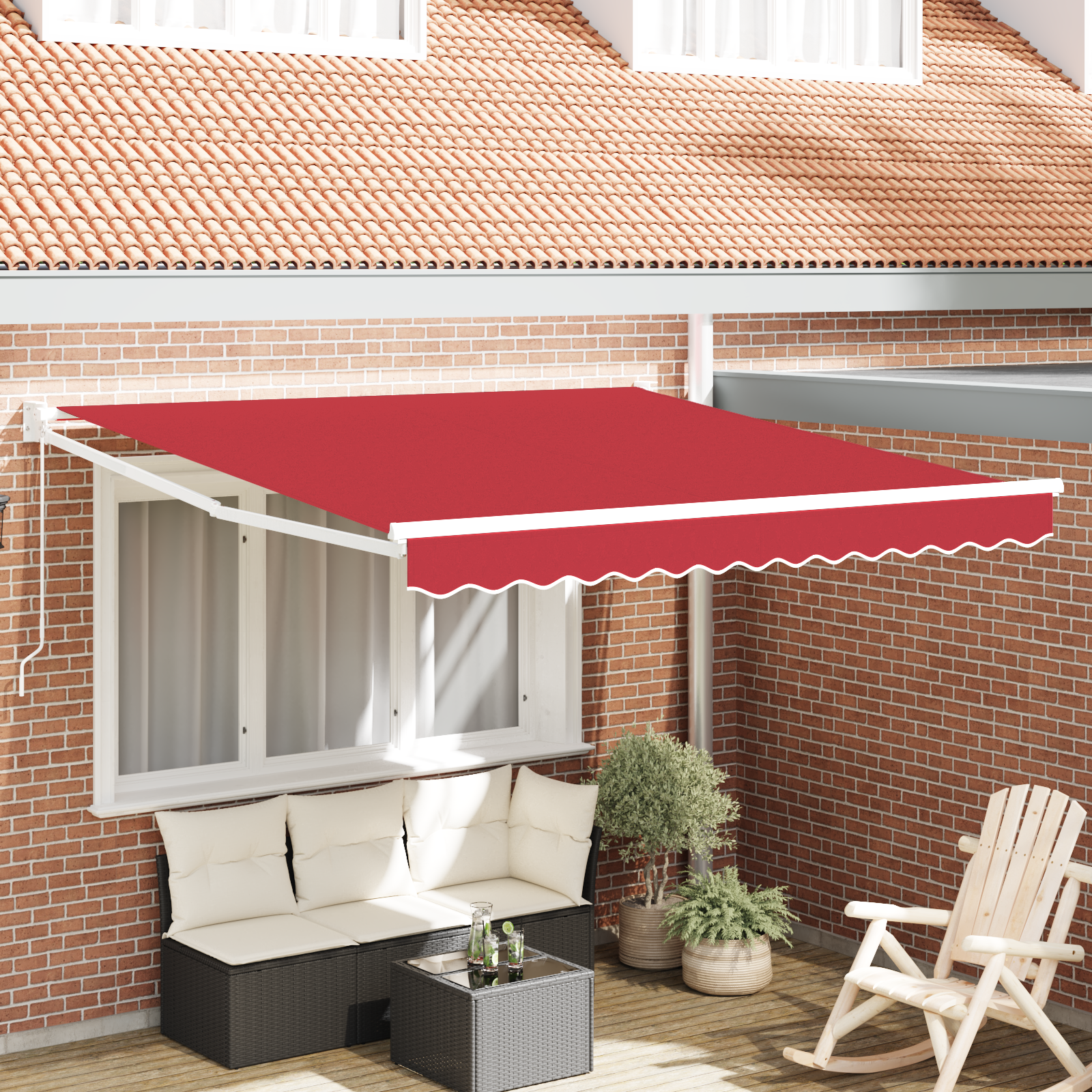 Udtrækkelig markise Rød 300 x 250 cm
